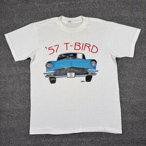 Vintage 57 T Bird T-Shirt Men’s L Muscle Car Blue Classic Cars Single Stitch 80s